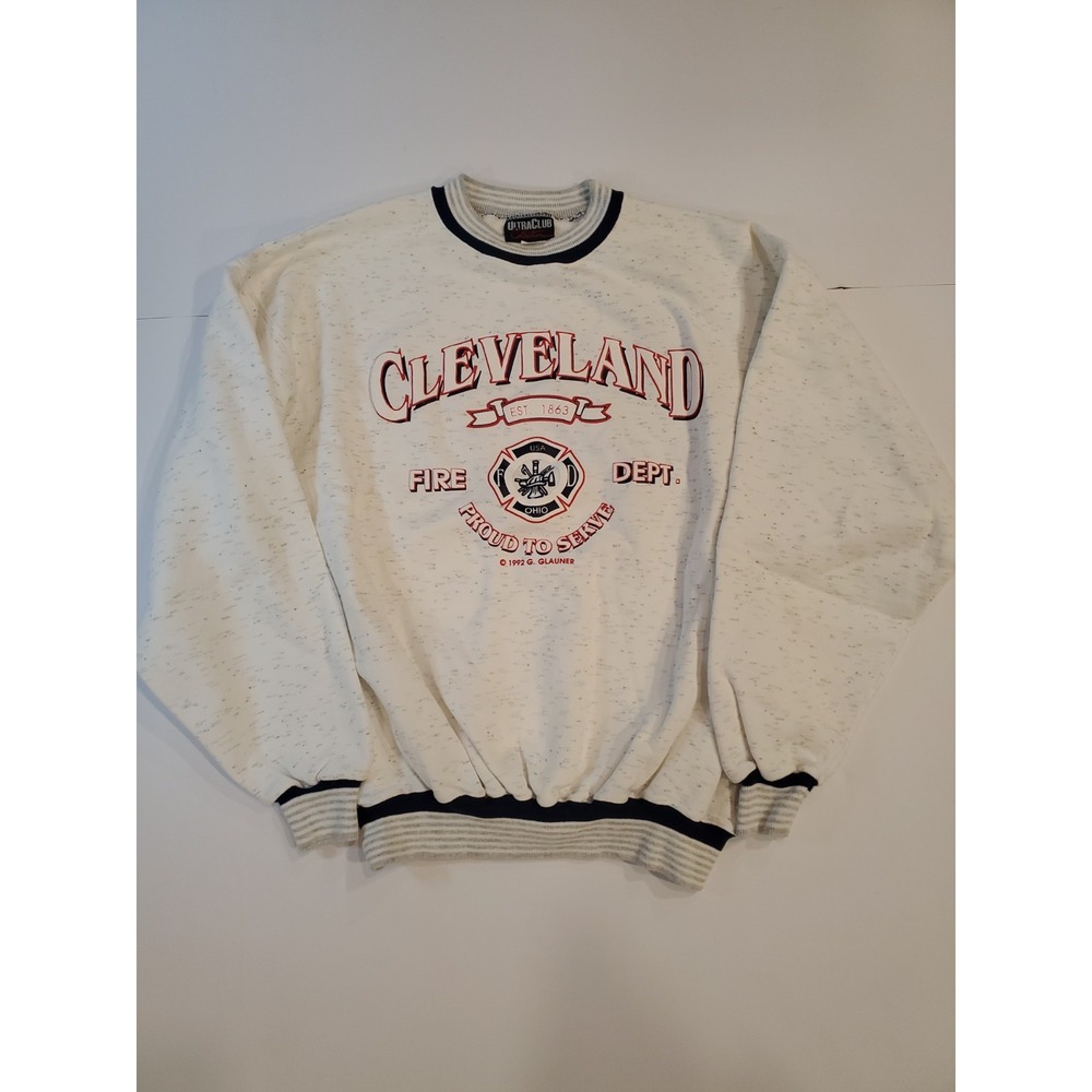 VTG Cleveland Fire Dept. Proud To Serve Sweatshirt Men's L UltraClub Collection